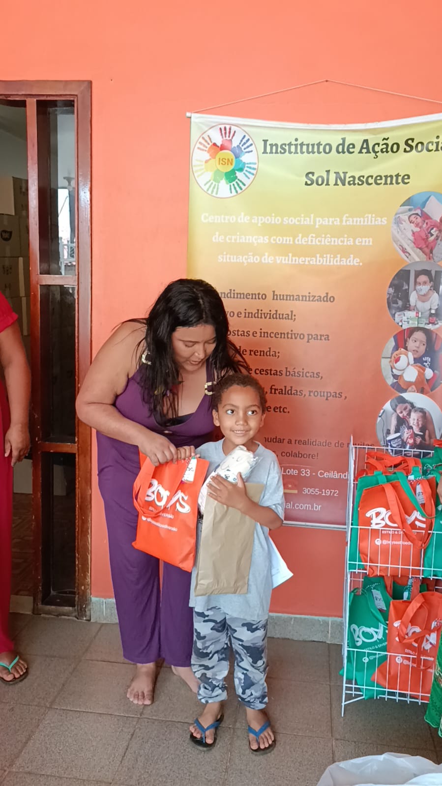 Materiais recebidos e preparados para distribuição social